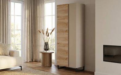 Tall cabinet Araya B, cashmere + honey Castello oak  1